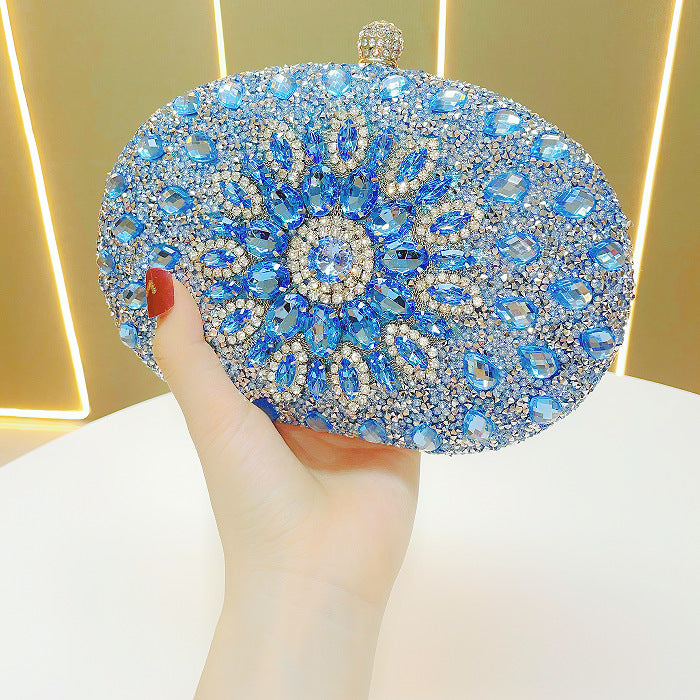 Rhinestone Round Clasp Handbag