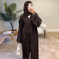 Fashion Floral Embroidered Cardigan Abaya