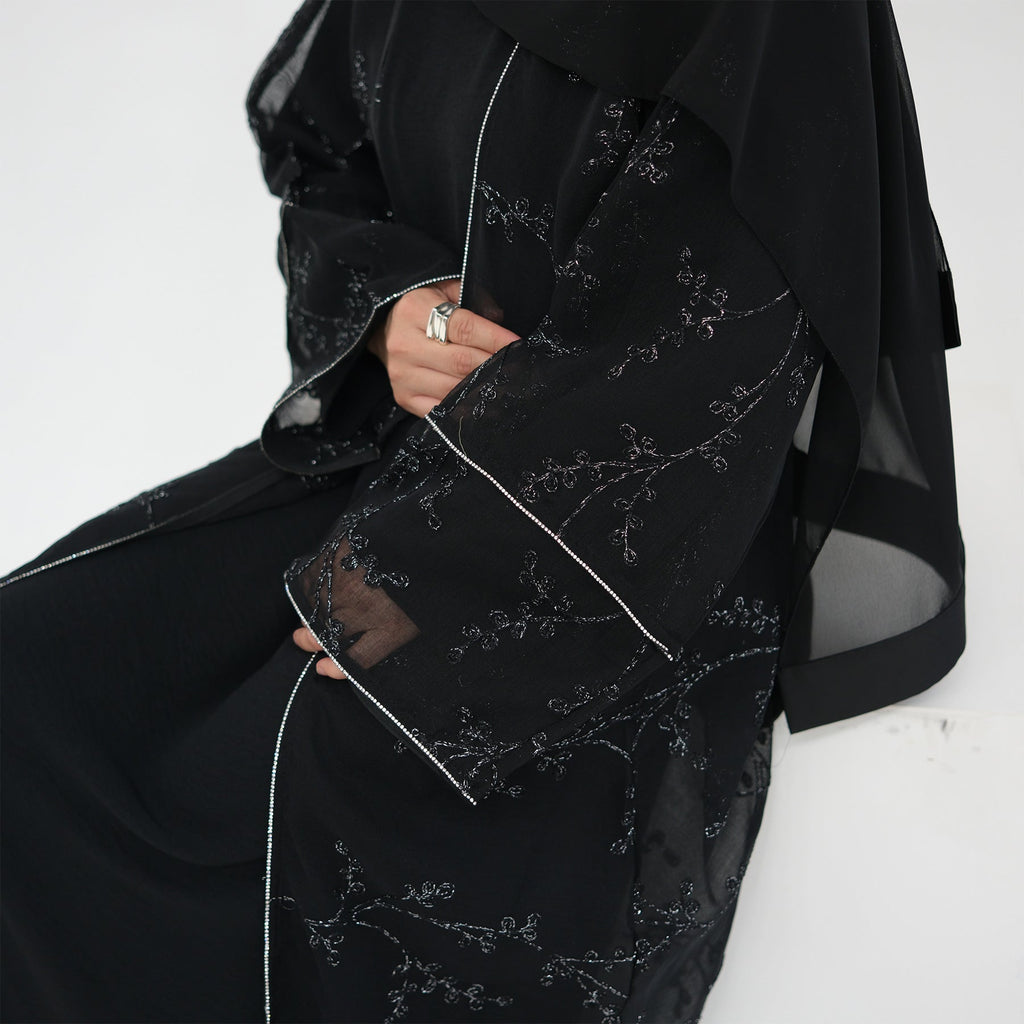 Full Body Embroidered Cardigan Abaya
