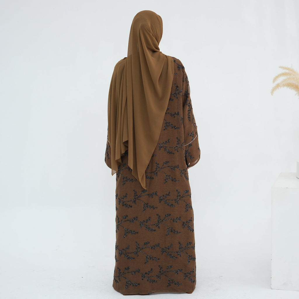 Full Body Embroidered Cardigan Abaya