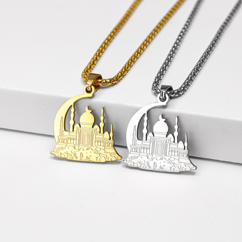 Mosque Crescent Moon Pendant