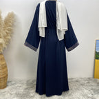 Hot Stamping Spliced Lace Up Dress