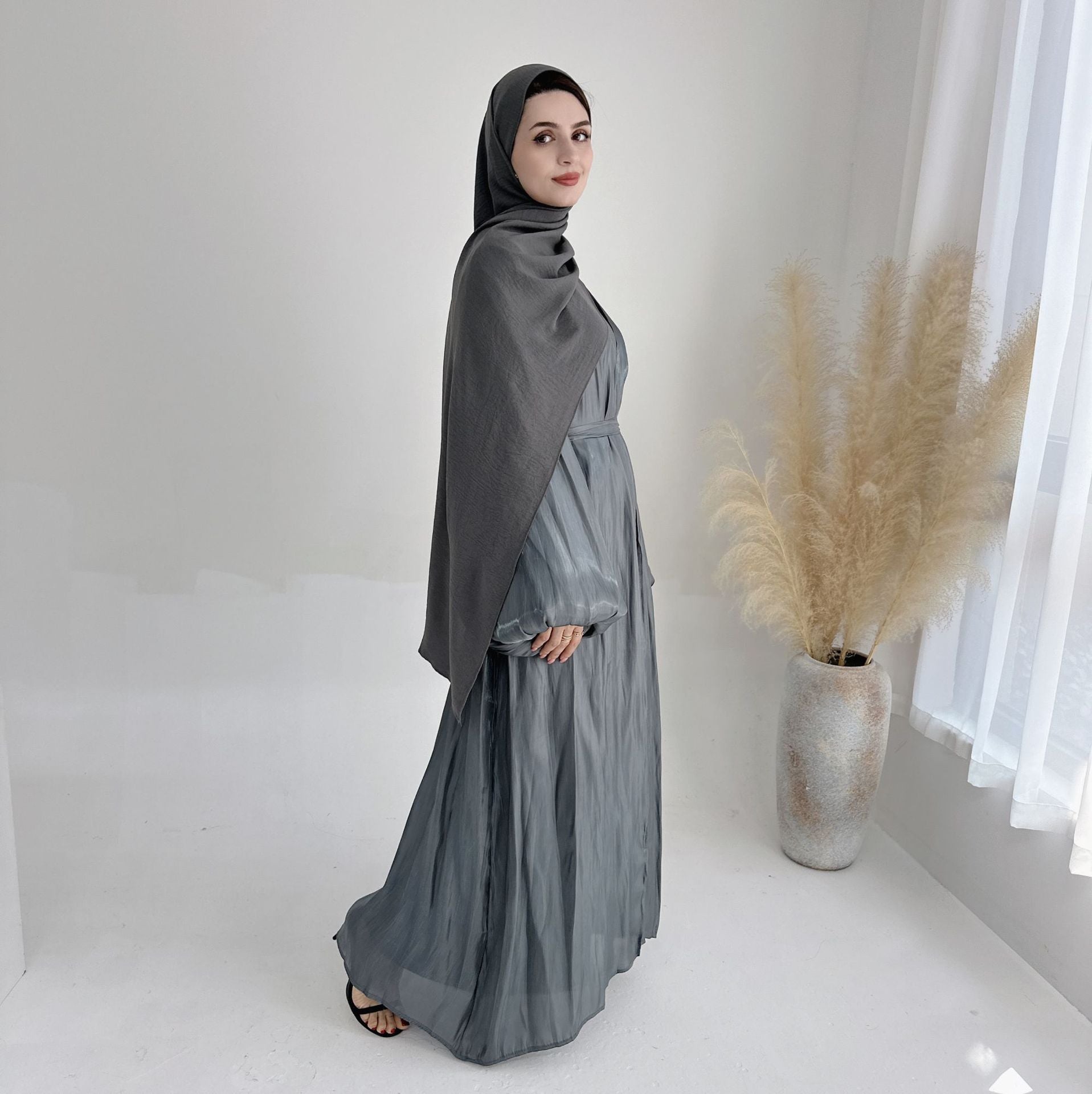 Cardigan Elegant Abaya With Hijab