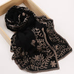 Black Embroidered Hijab