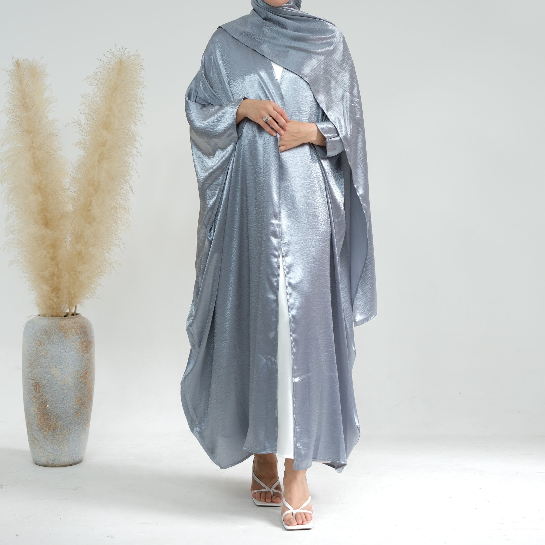 Open Front Cardiga Abaya With Hijabs
