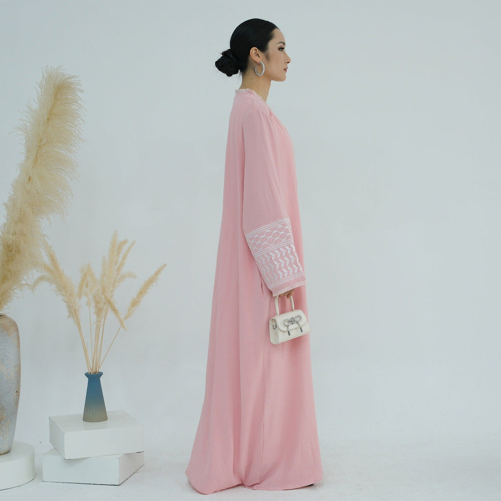 Cotton Embroidery Tassel Abaya