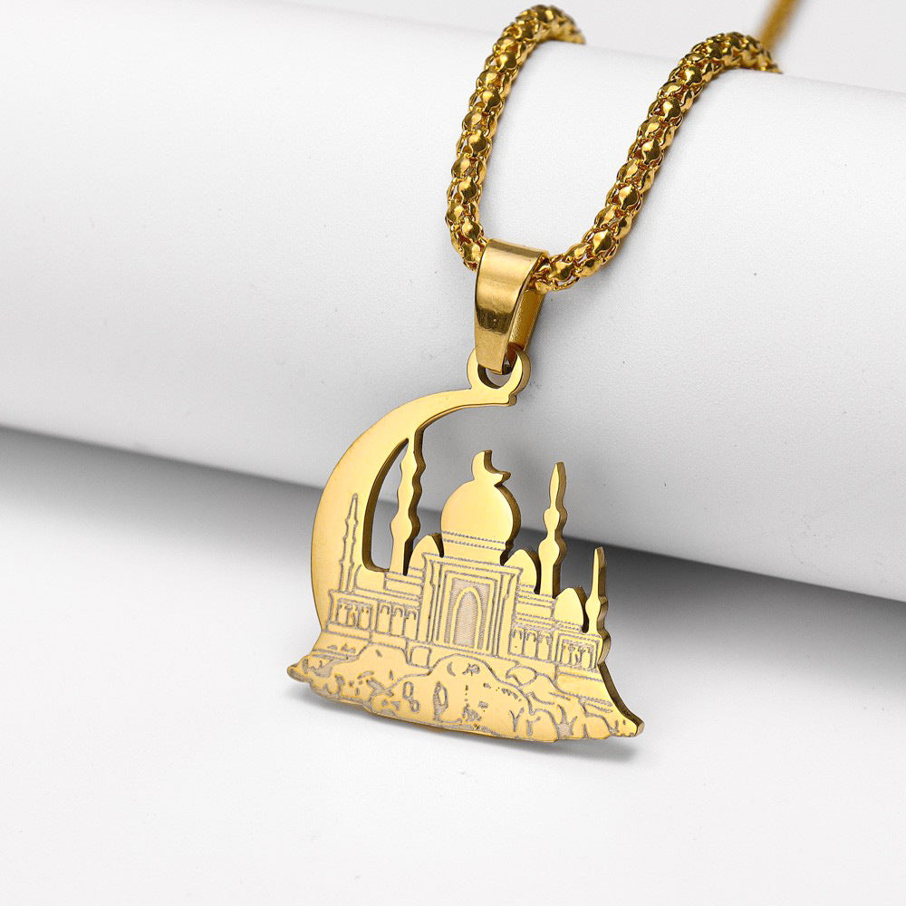Mosque Crescent Moon Pendant