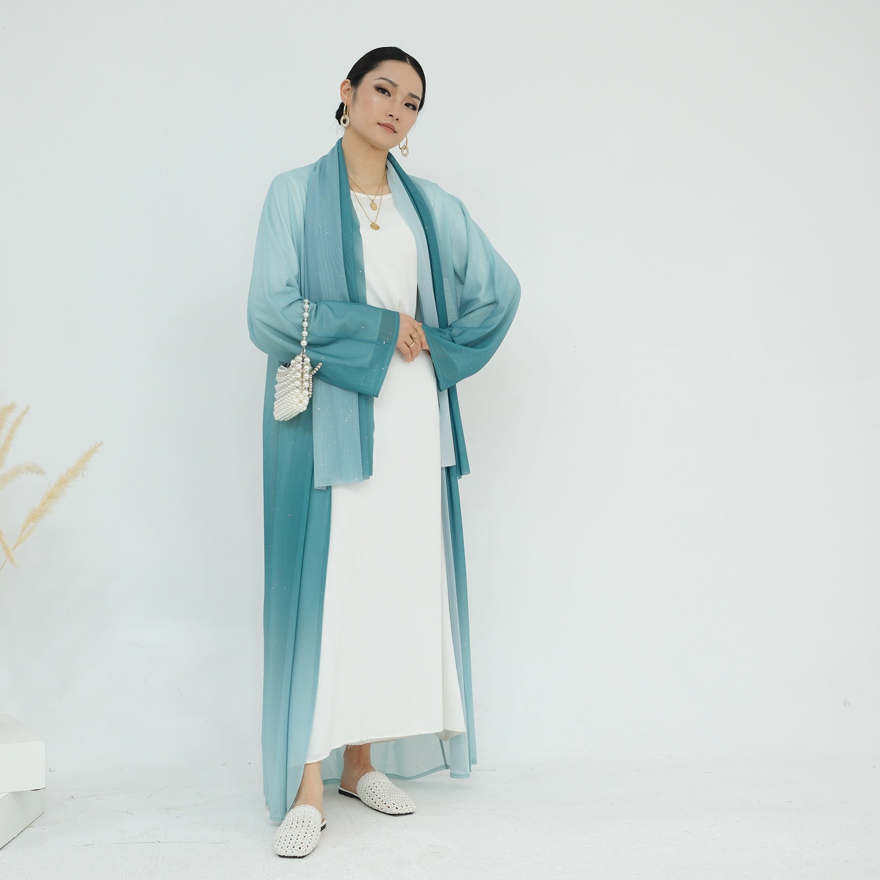 Gradient Color Star Abaya