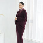 Autumn and Winter Thickened Knitted Abaya Set