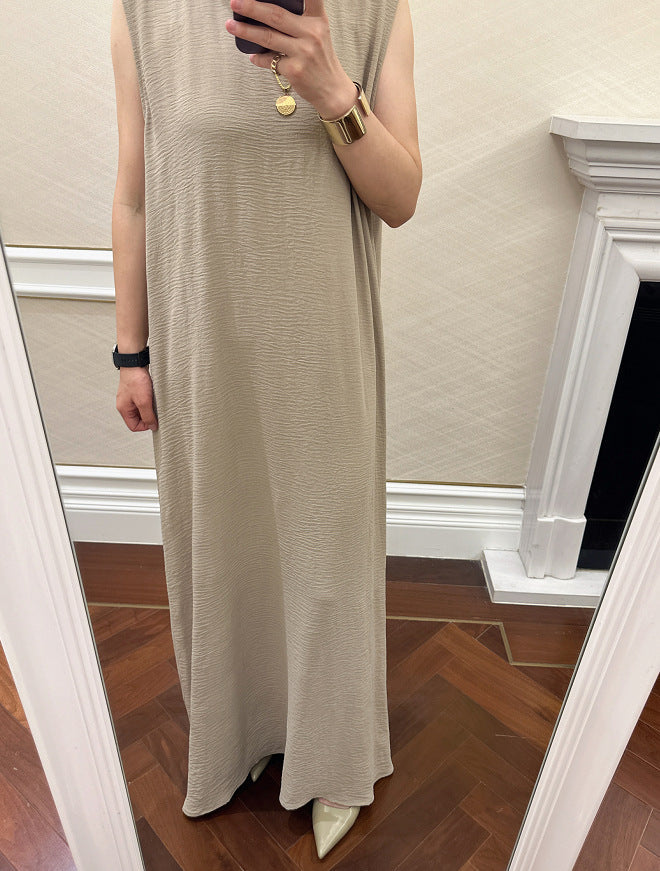 Solid Color Ruffled Two-Piece Set Abaya