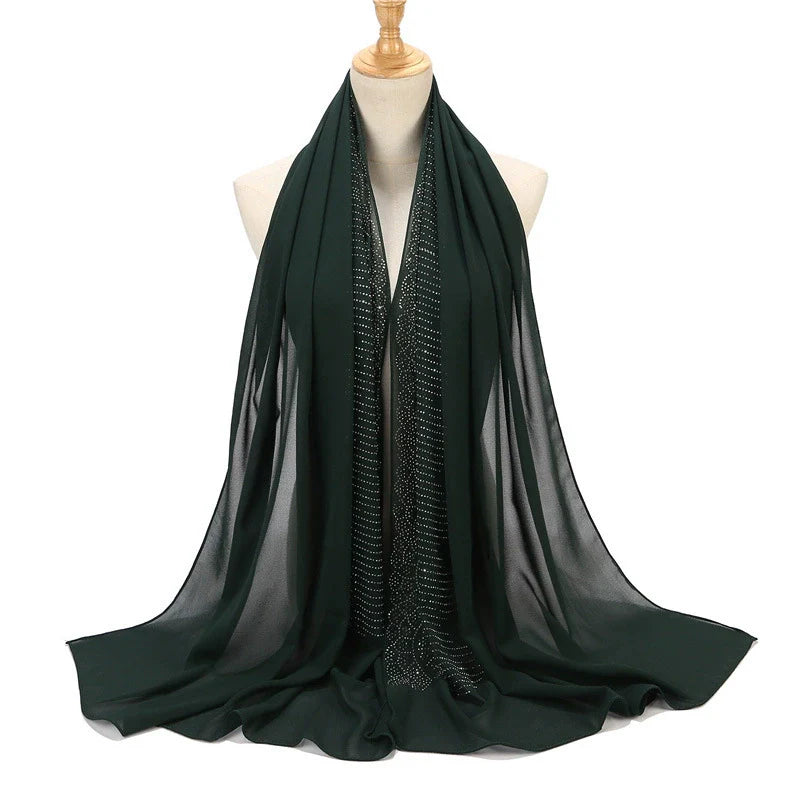 Hot Drill Embroidery Hijab