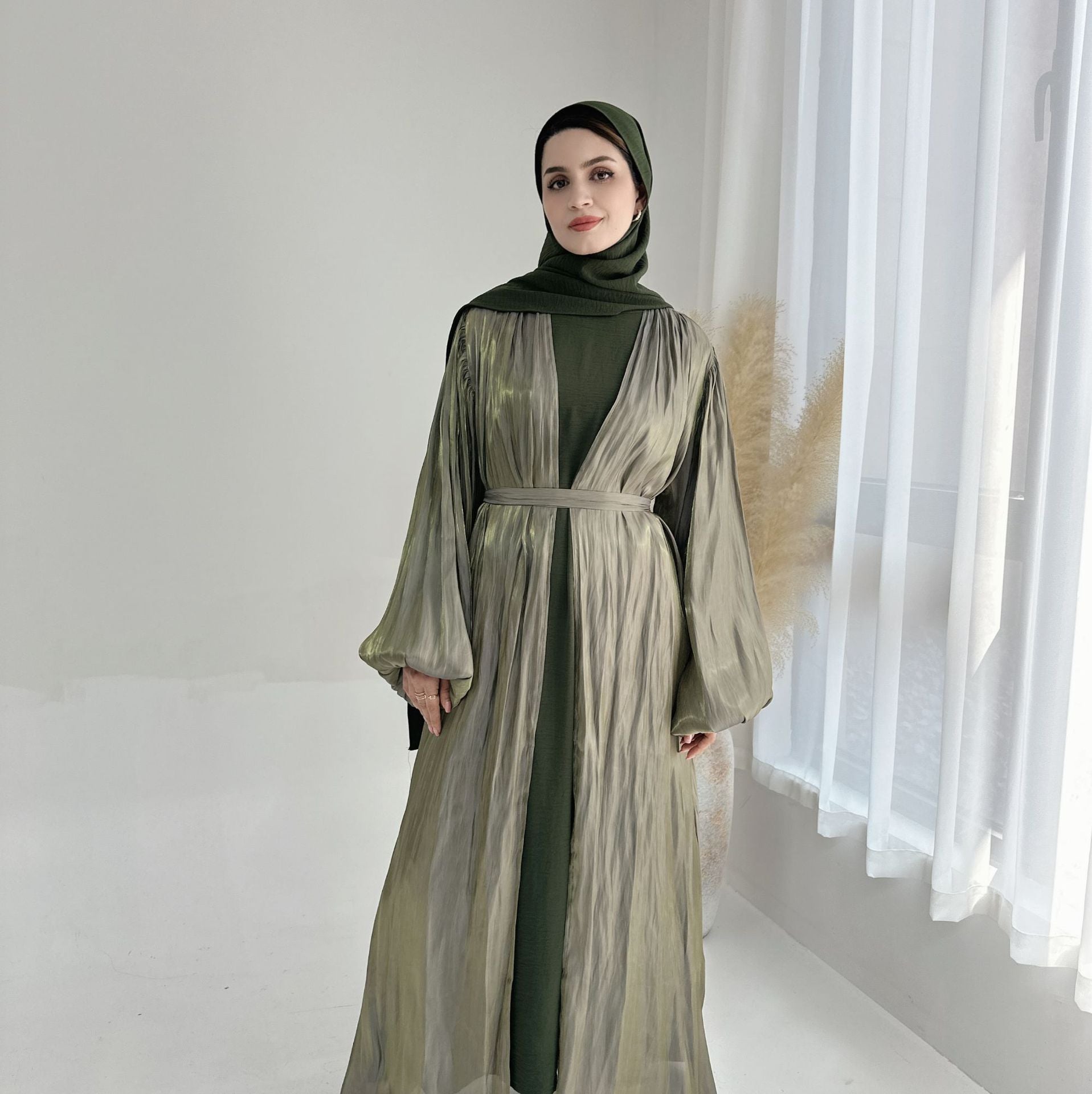 Cardigan Elegant Abaya With Hijab