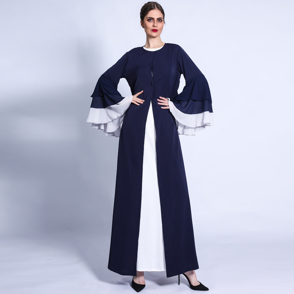Three-Layer Chiffon Wave Sleeves Abaya