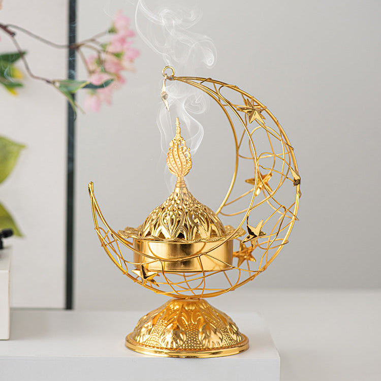 Middle Eastern Crescent Metal Incense Burner