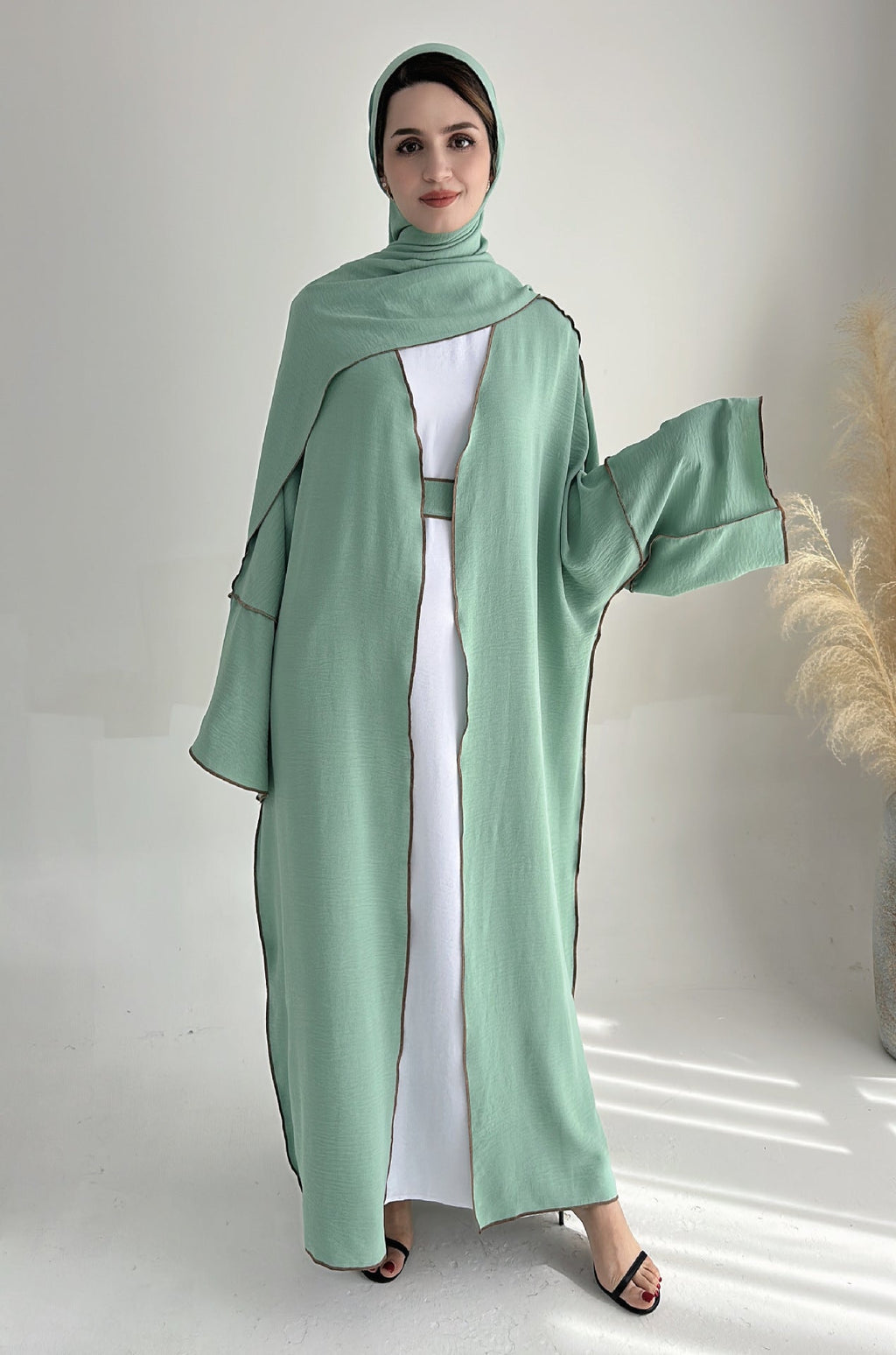 Cardigan Robe Abaya With Hijab