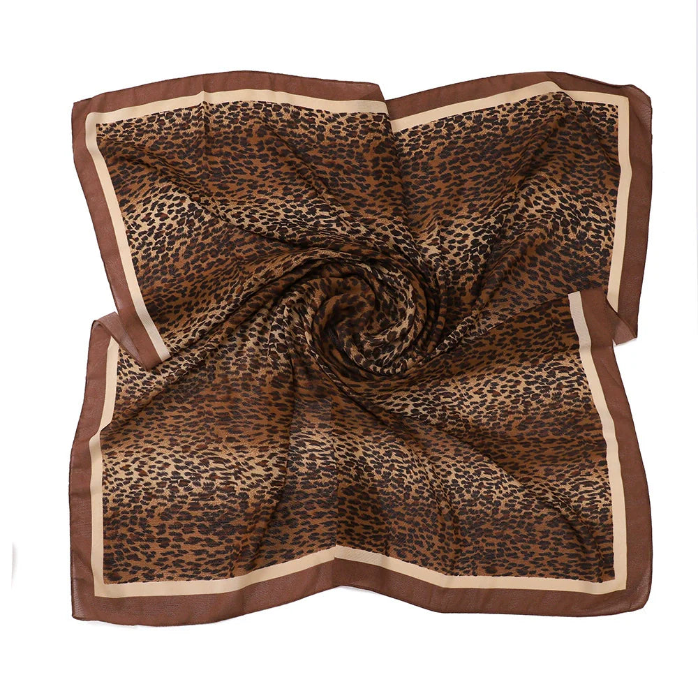 Leopard Print Square Scarf Hijab