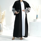 Open Abaya Embroidery Floral Dress