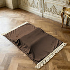 Extra Thick Plush Prayer Rug with Knee Cushion - Dark Brown