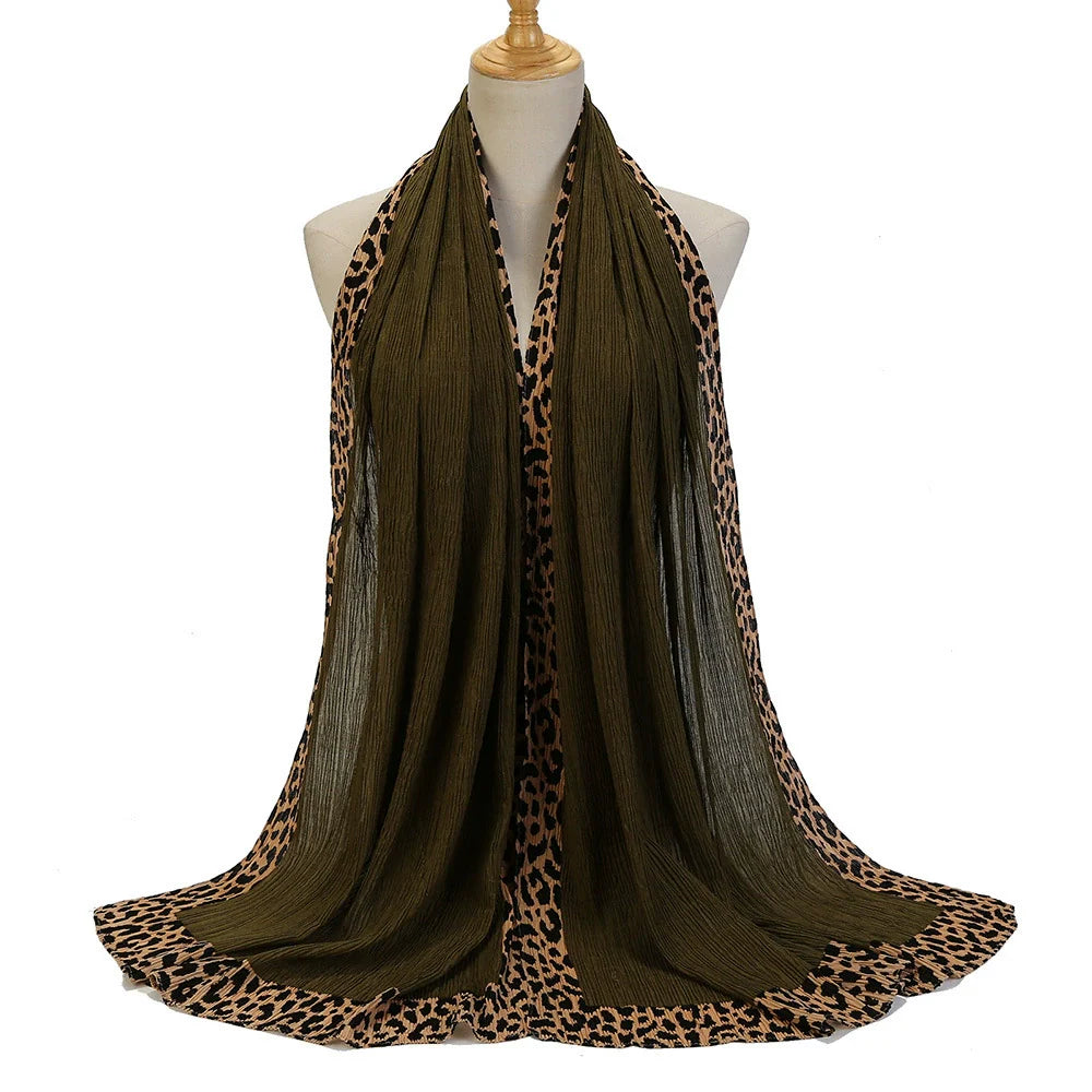 Leopard Print Embellished Hijab
