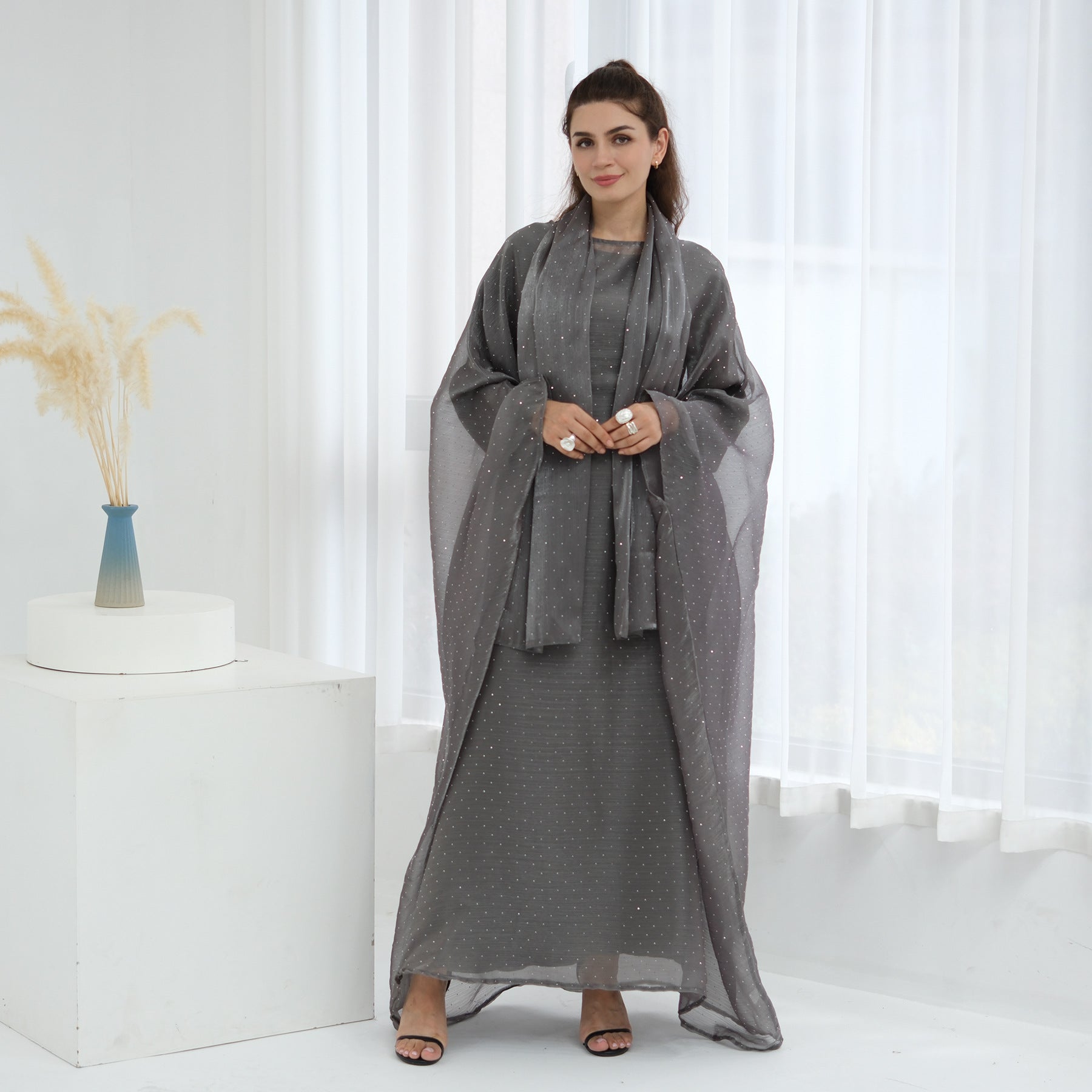 Luxury Sequin Dress 3PCS Abaya