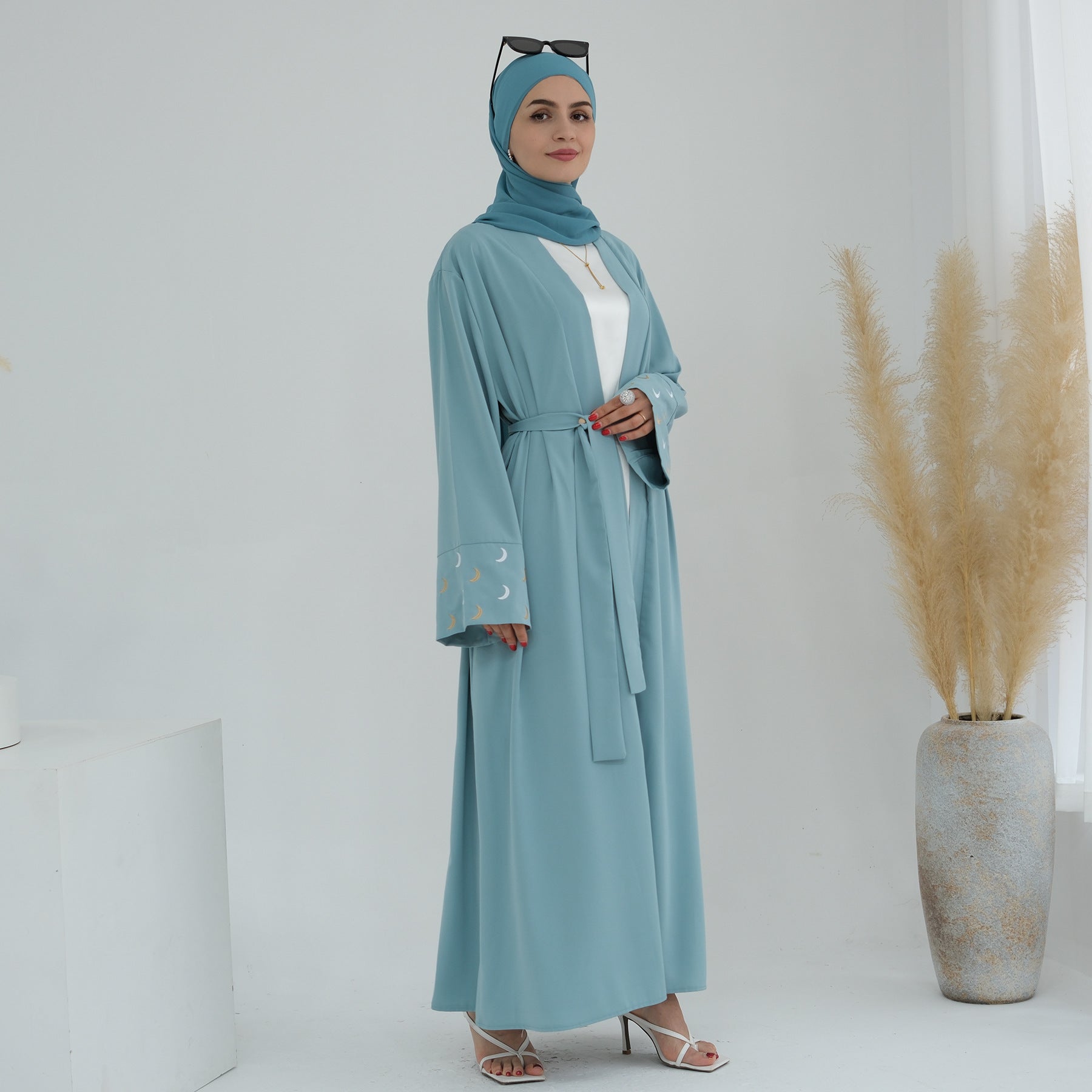 Embroidered Open Abaya