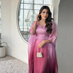 Fashion Gradient Satin Abaya