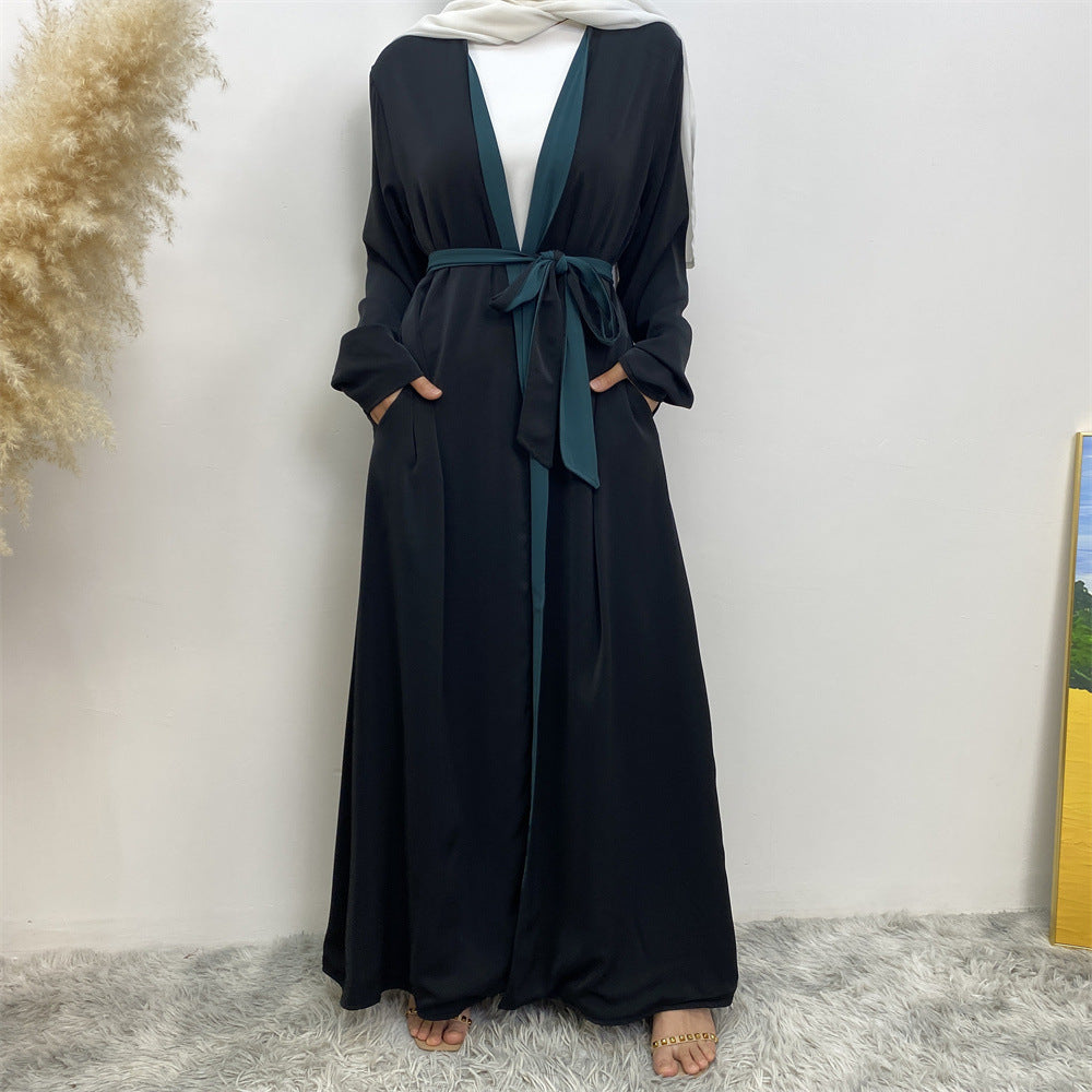 Double Sided Wearable Pocket Open Abaya