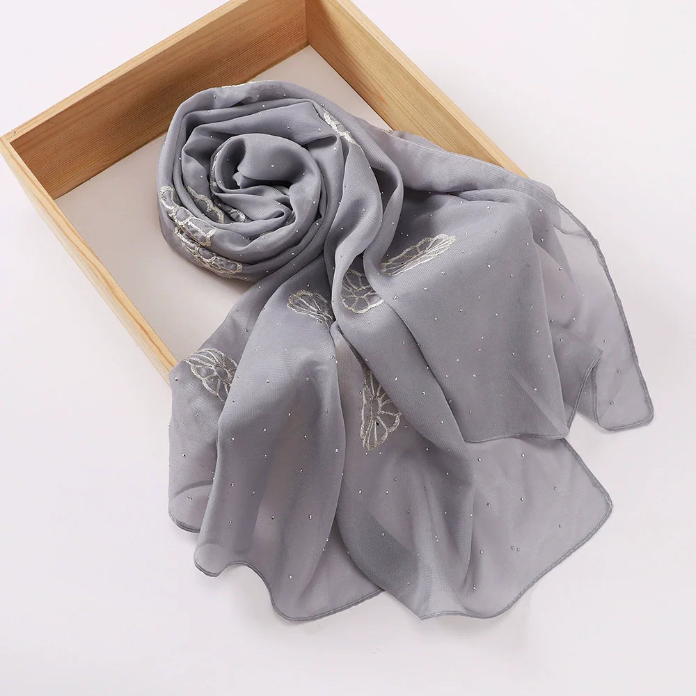 Embroidered and Rhinestone Hijab