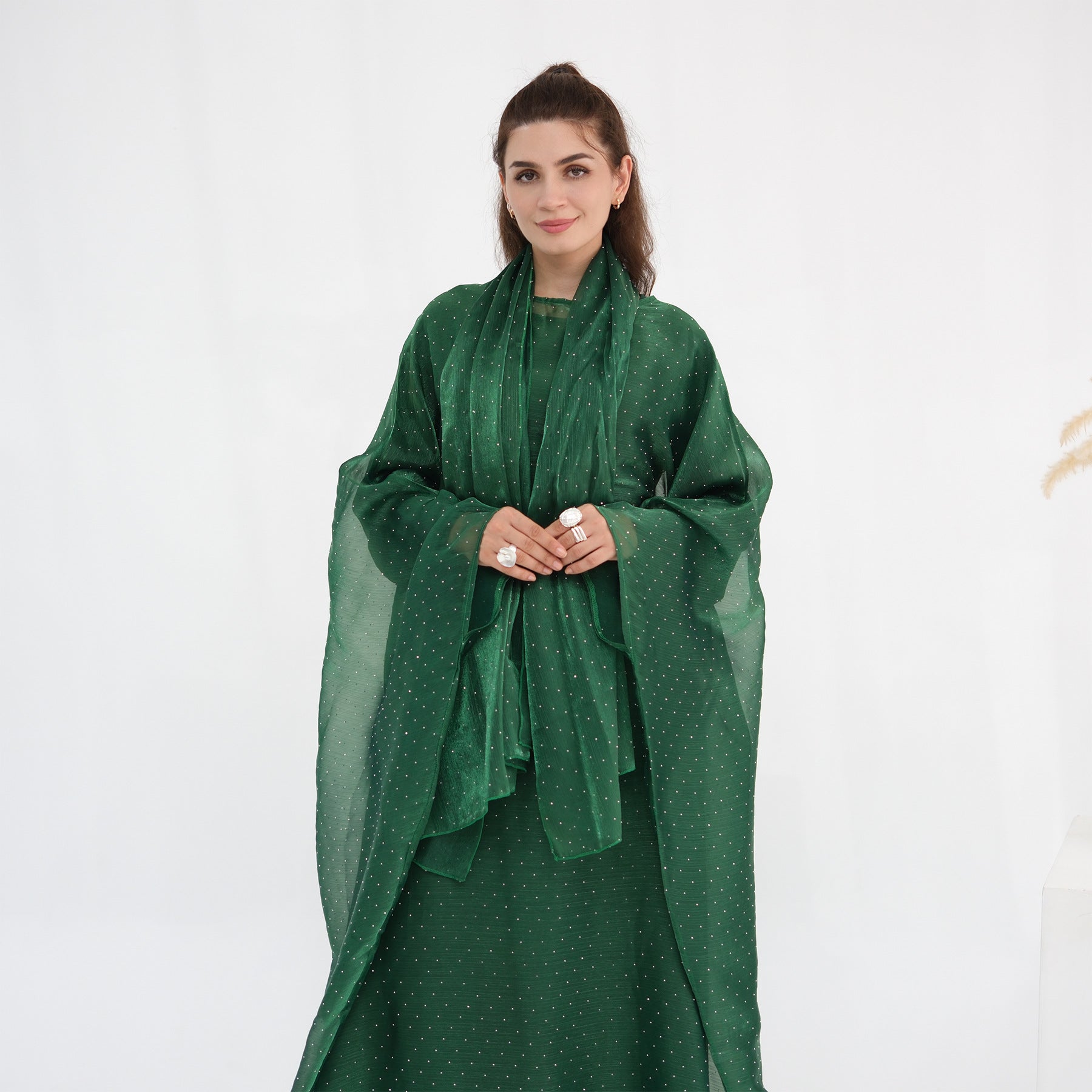Luxury Sequin Dress 3PCS Abaya