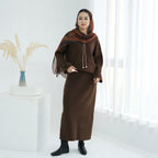 Autumn and Winter Thickened Knitted Abaya Set