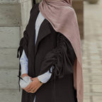 Fashionable Blazer Collar Cardigan Abaya