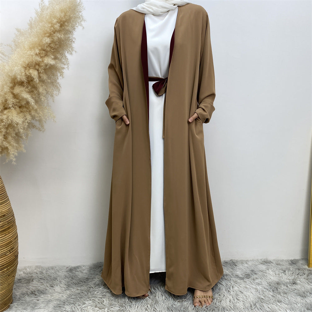 Double Sided Wearable Pocket Open Abaya