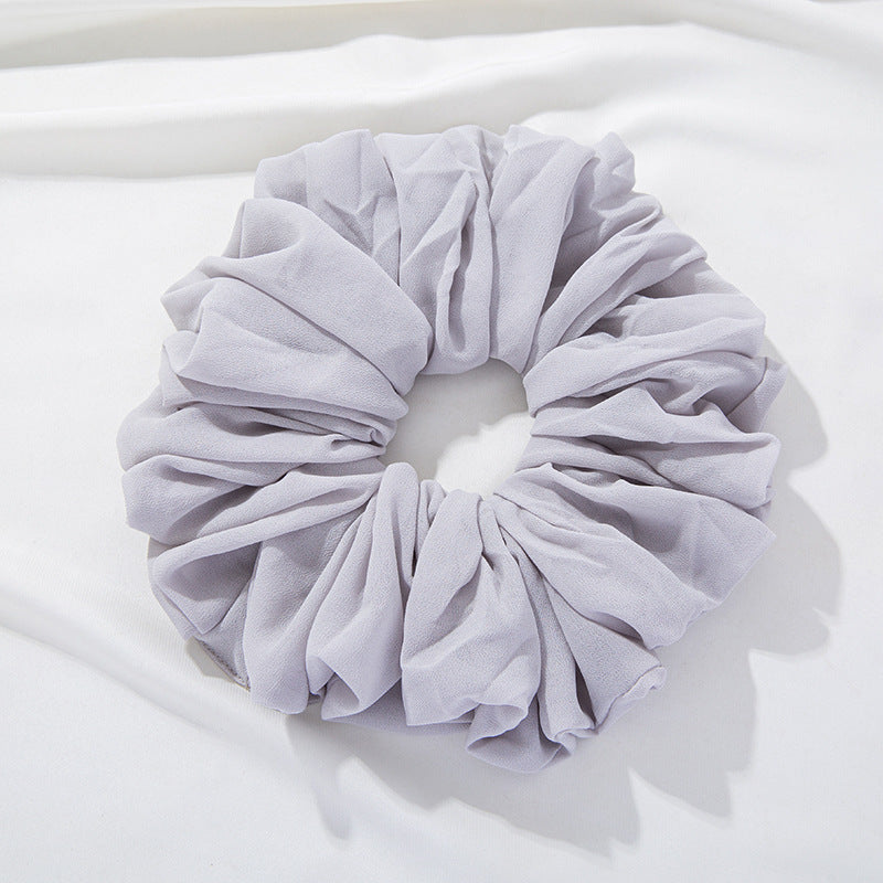Velvet Volume Scrunchie - Grey