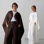 Solid Color Buttoned 2PCS Abaya