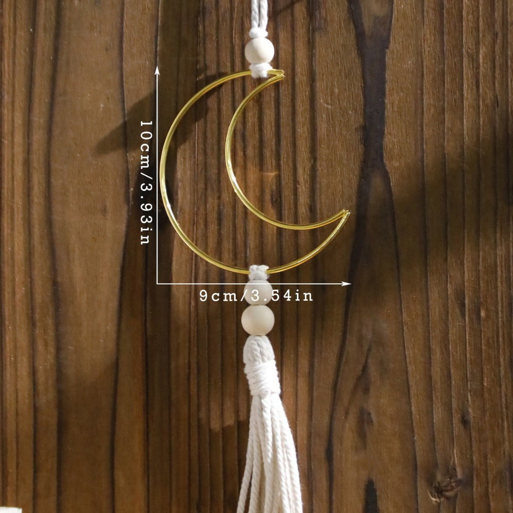 Moon and Star Hanging Decor with Tassel