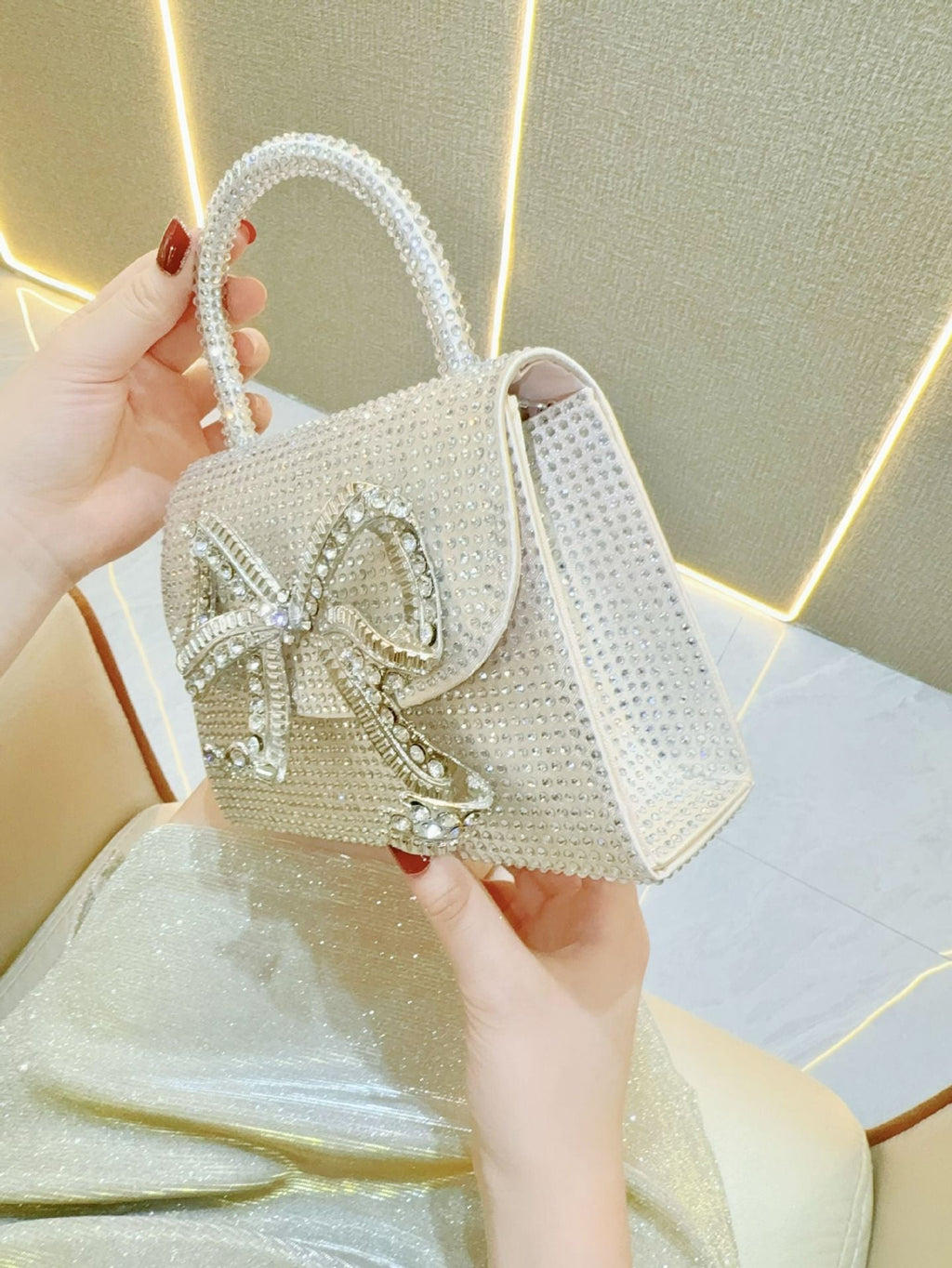 Rhinestone Bowknot Sparkly Handbag