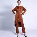 2 Pcs Solid Color with Hat Abaya Set