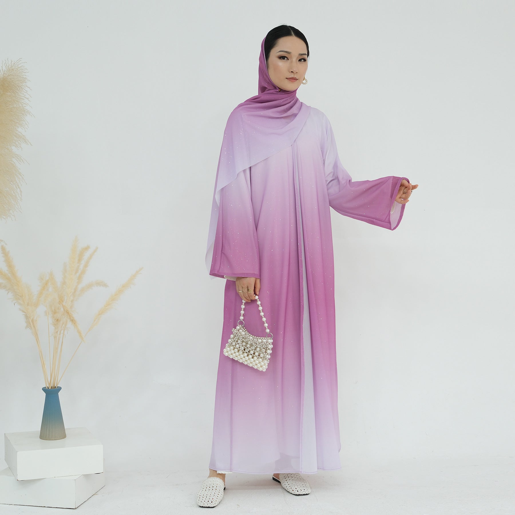 Gradient Color Star Abaya