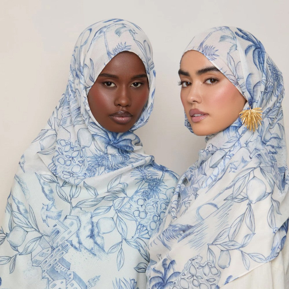 Watercolor Printed Modal Hijab Scarf