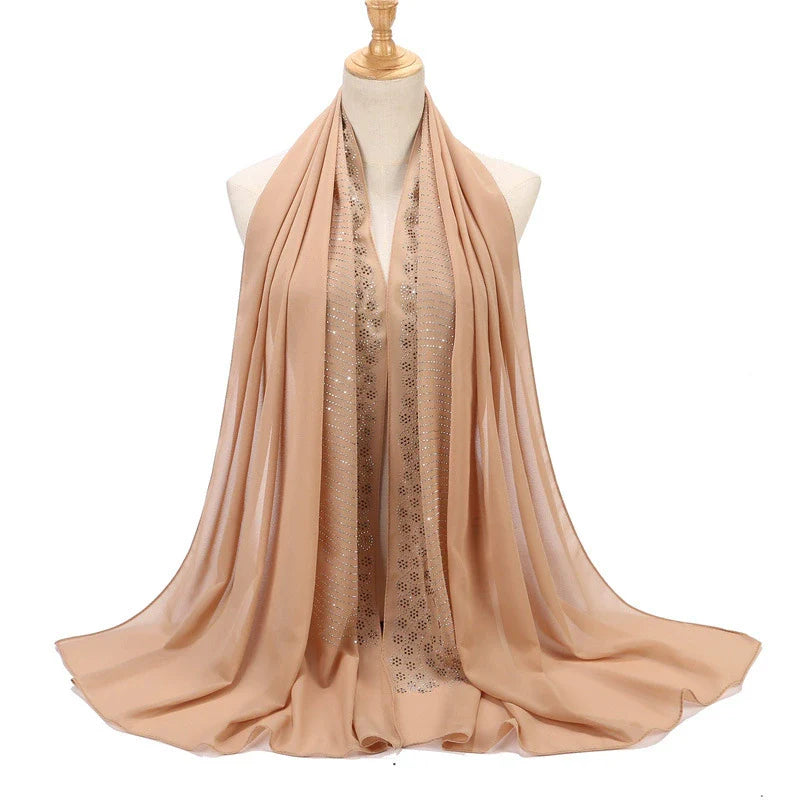 Hot Drill Embroidery Hijab