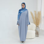 Printed Cuffs Abaya Dress with Hijab