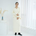 Autumn and Winter Thickened Knitted Abaya Set