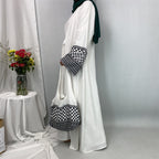 Embroidered Cuff Abaya with Bag