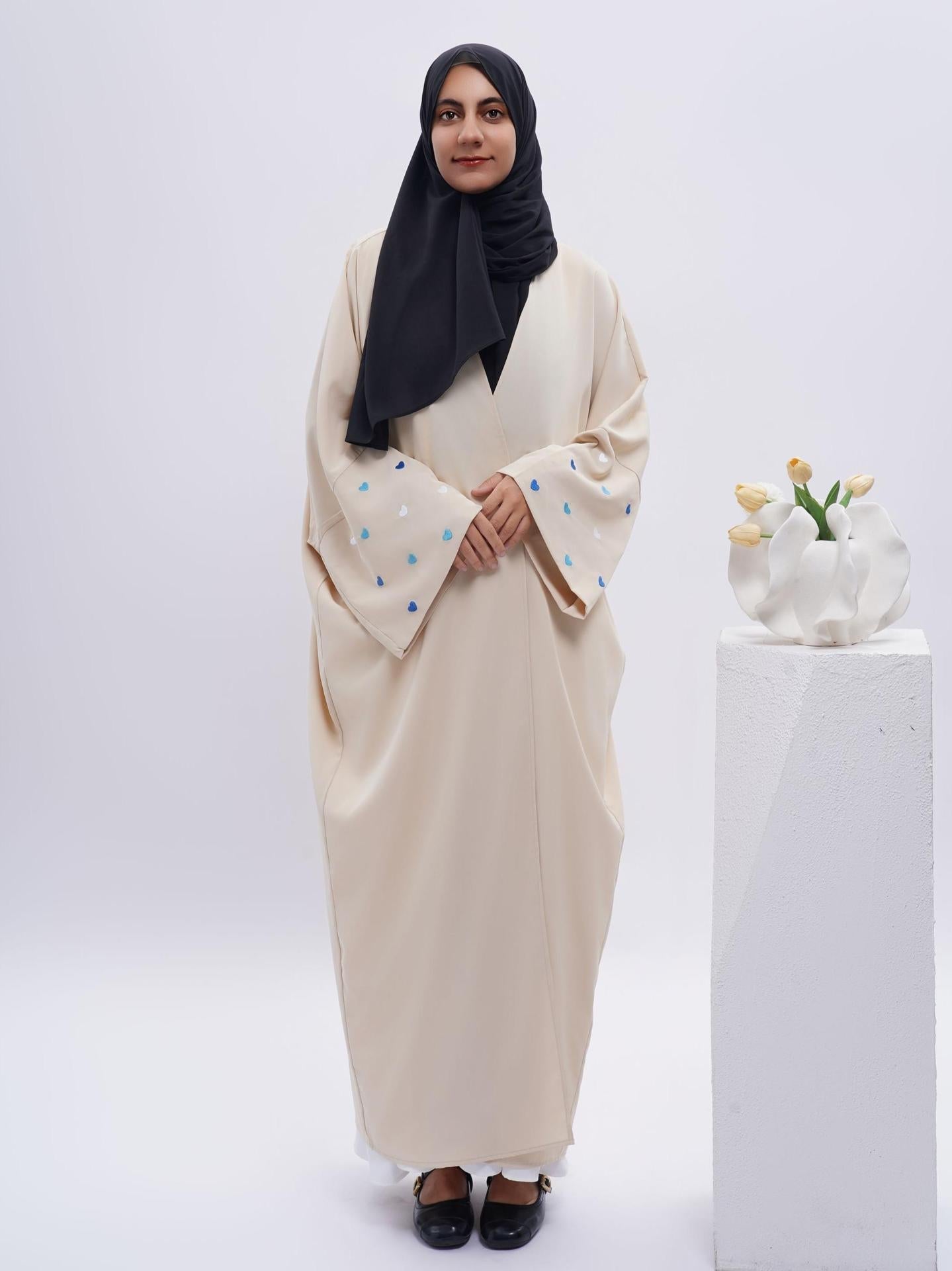Love Embroidery Abaya with Hijab