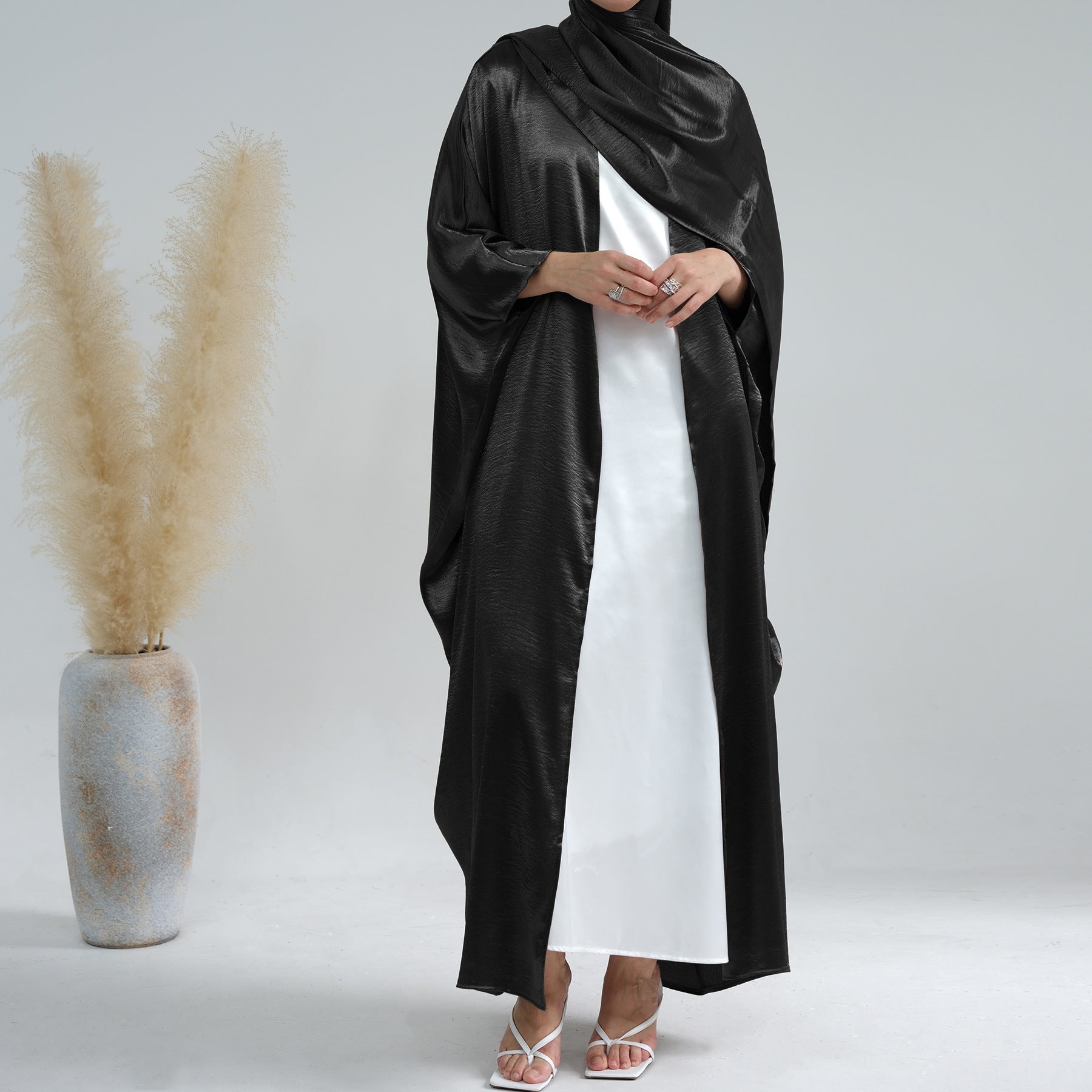 Open Front Cardiga Abaya With Hijabs