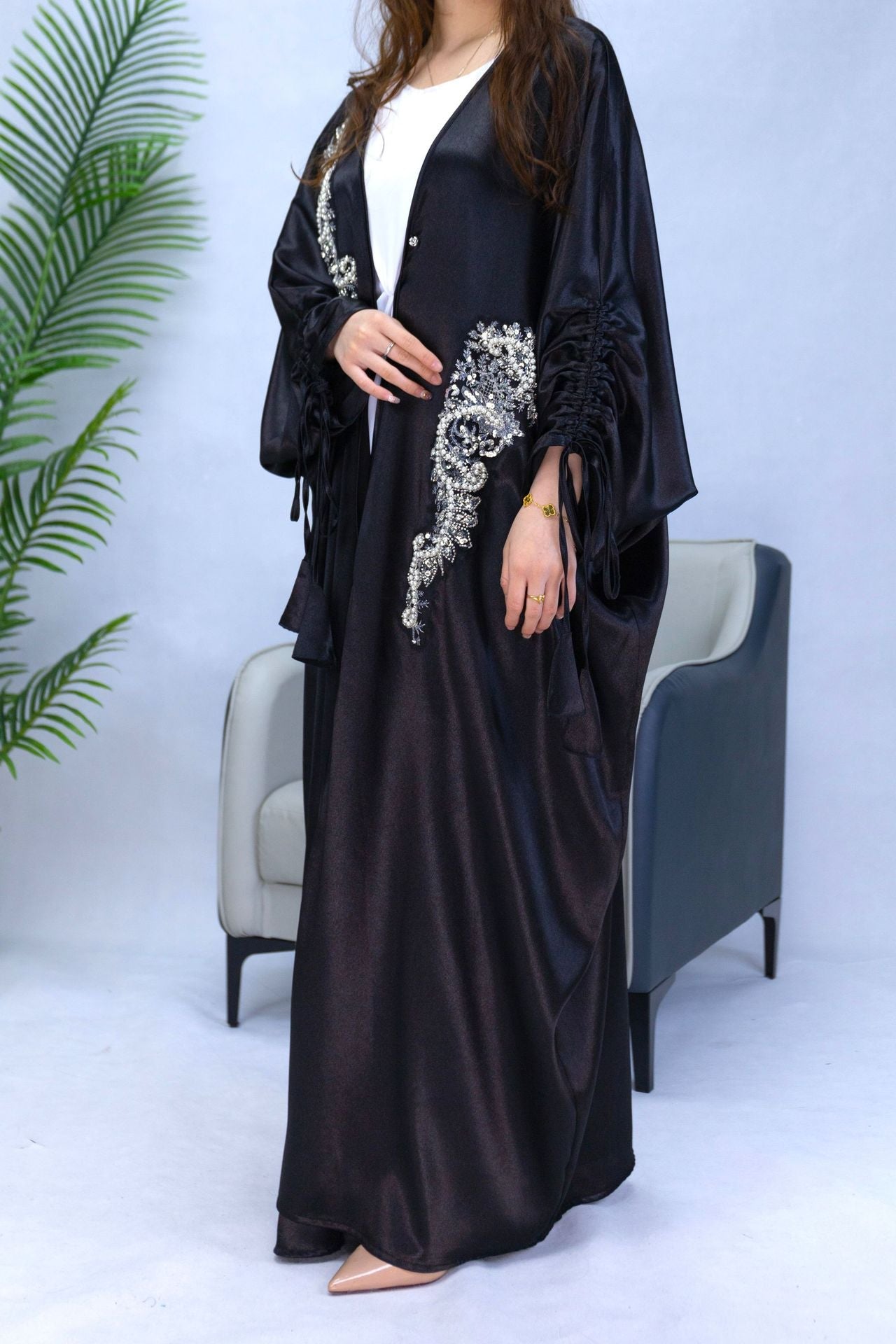Sky Blue Embroidery Abayas