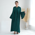 Women Puff Sleeve Belted Abaya