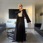 Solid Color Cardigan + Skirt 2PCS Abaya