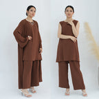 3 Pcs Solid Color Pants Suit