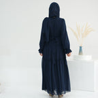 Solid Color Light Flared Sleeve Dress Hijab Set